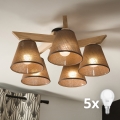 Brilagi - LED plafonski luster ANTHONY 5xE14/40W/230V hrast/braon