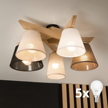 Brilagi - LED plafonski luster ANTHONY 5xE14/40W/230V hrast