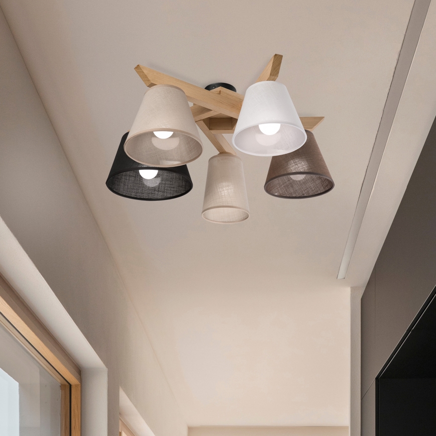 Brilagi - LED plafonski luster ANTHONY 5xE14/40W/230V hrast