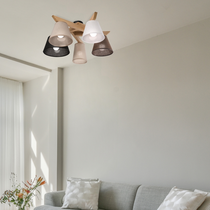 Brilagi - LED plafonski luster ANTHONY 5xE14/40W/230V hrast