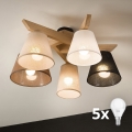 Brilagi - LED plafonski luster ANTHONY 5xE14/40W/230V hrast