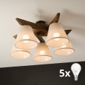 Brilagi - LED Plafonski luster ANTHONY 5xE14/40W/230V hrast orah/bež