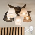 Brilagi - LED Plafonski luster ANTHONY 5xE14/40W/230V hrast/orah
