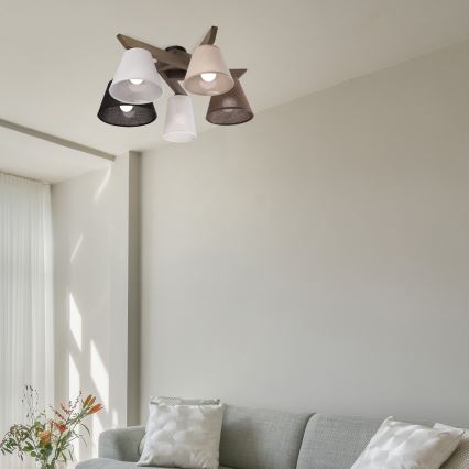 Brilagi - LED Plafonski luster ANTHONY 5xE14/40W/230V hrast/orah