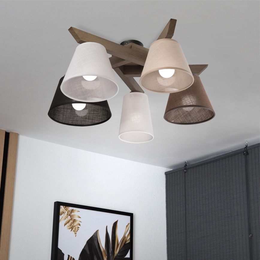 Brilagi - LED Plafonski luster ANTHONY 5xE14/40W/230V hrast/orah