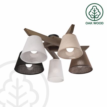 Brilagi - LED Plafonski luster ANTHONY 5xE14/40W/230V hrast/orah