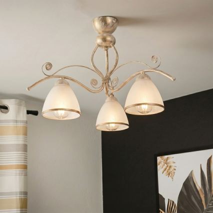 Brilagi - LED plafonski luster ANTICO 3xE27/60W/230V 3000K bela patina