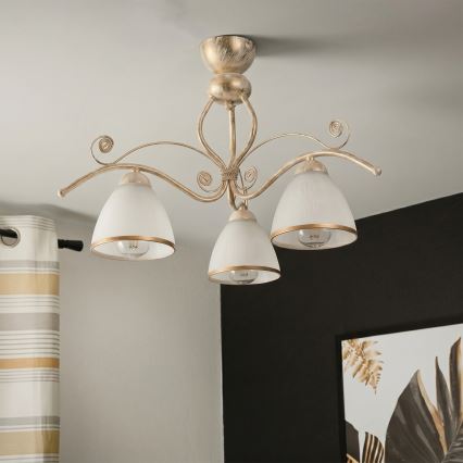 Brilagi - LED plafonski luster ANTICO 3xE27/60W/230V 3000K bela patina