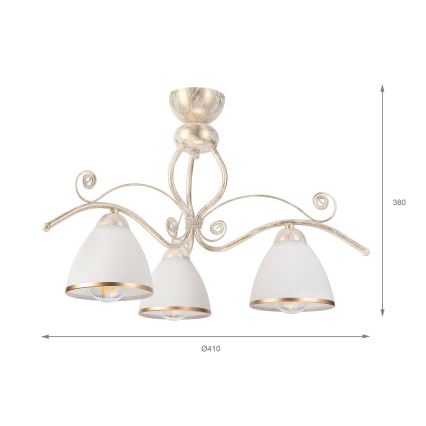 Brilagi - LED plafonski luster ANTICO 3xE27/60W/230V 3000K bela patina