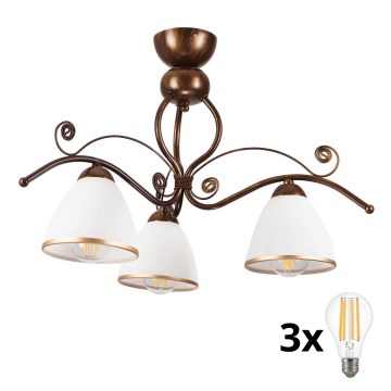 Brilagi - LED plafonski luster ANTICO 3xE27/60W/230V bronza patina