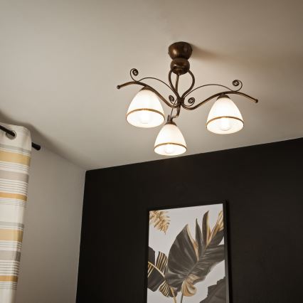 Brilagi - LED plafonski luster ANTICO 3xE27/60W/230V bronza patina