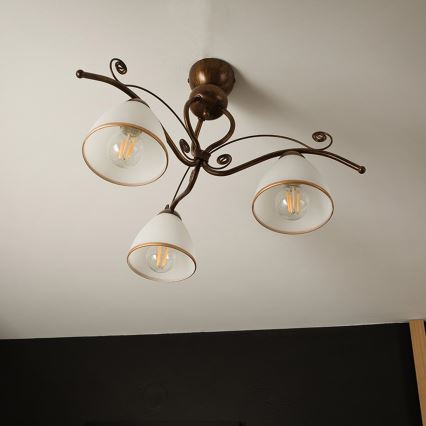 Brilagi - LED plafonski luster ANTICO 3xE27/60W/230V bronza patina