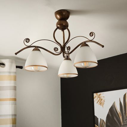 Brilagi - LED plafonski luster ANTICO 3xE27/60W/230V bronza patina