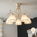 Brilagi - LED plafonski luster ANTICO 5xE27/60W/230V 3000K bela patina