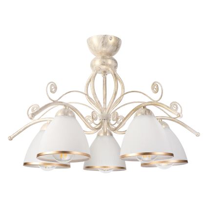 Brilagi - LED plafonski luster ANTICO 5xE27/60W/230V 3000K bela patina