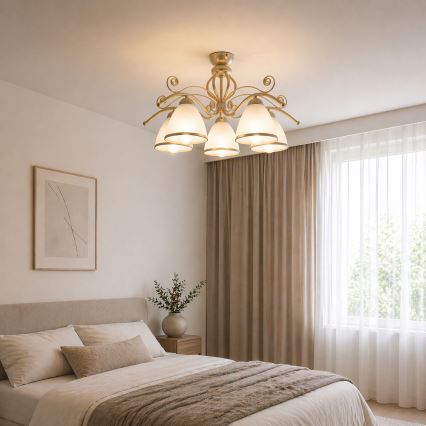 Brilagi - LED plafonski luster ANTICO 5xE27/60W/230V 3000K bela patina