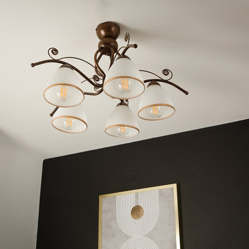 Brilagi - LED plafonski luster ANTICO 5xE27/60W/230V bronza patina