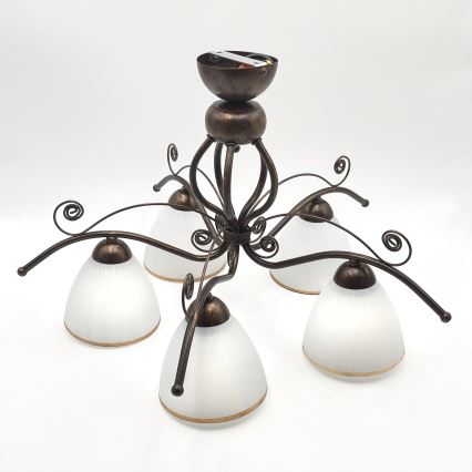 Brilagi - LED plafonski luster ANTICO 5xE27/60W/230V bronza patina