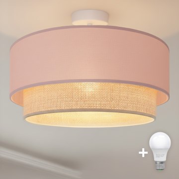 Brilagi - LED plafonski luster BOHO BOBO 1xE27/10W/230V prečnik 40 cm ružičasta/krem