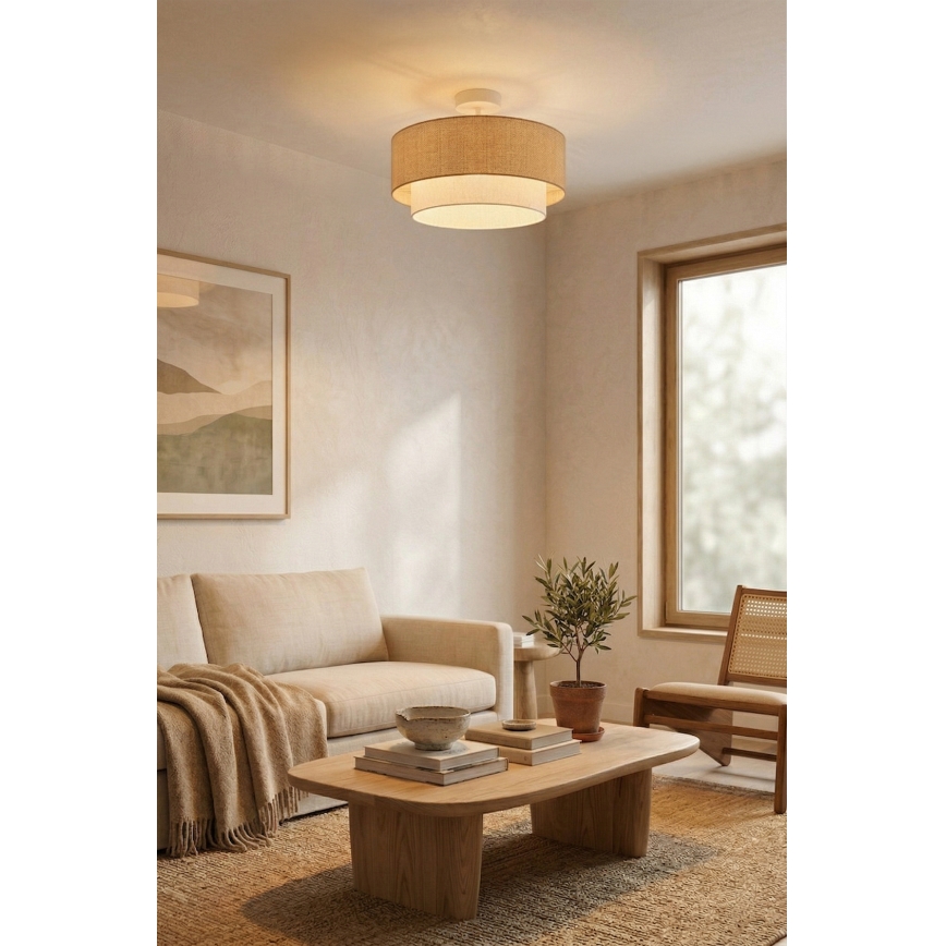 Brilagi - LED plafonski luster BOHO ECO 1xE27/10W/230V prečnik 40 cm bež/krem