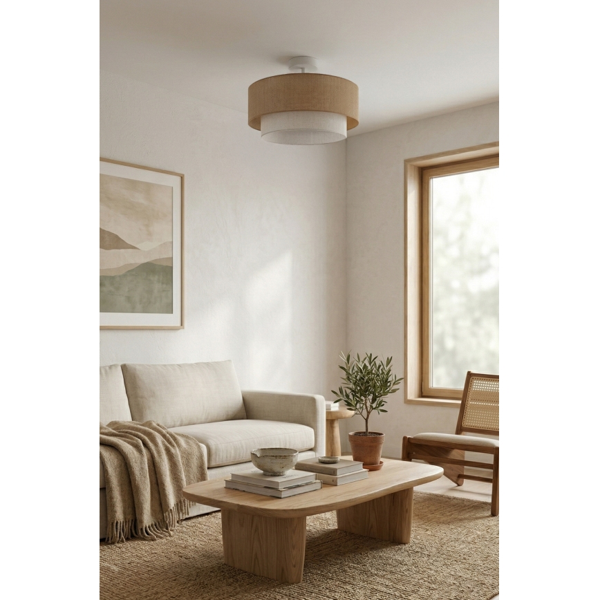 Brilagi - LED plafonski luster BOHO ECO 1xE27/10W/230V prečnik 40 cm bež/krem