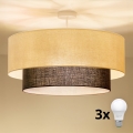 Brilagi - LED plafonski luster BOHO STIL 3xE27/15W/230V prečnik 60 cm krem/braon