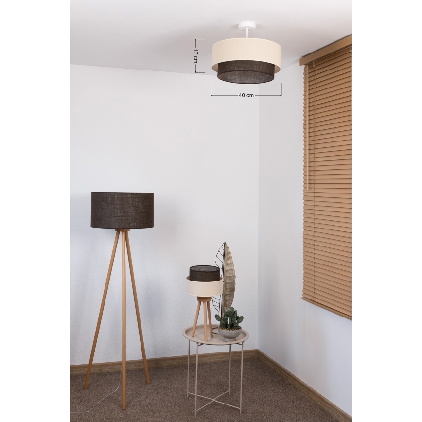 Brilagi - LED plafonski luster BOHO STYLE 1xE27/15W/230V prečnik 40 cm krem/braon