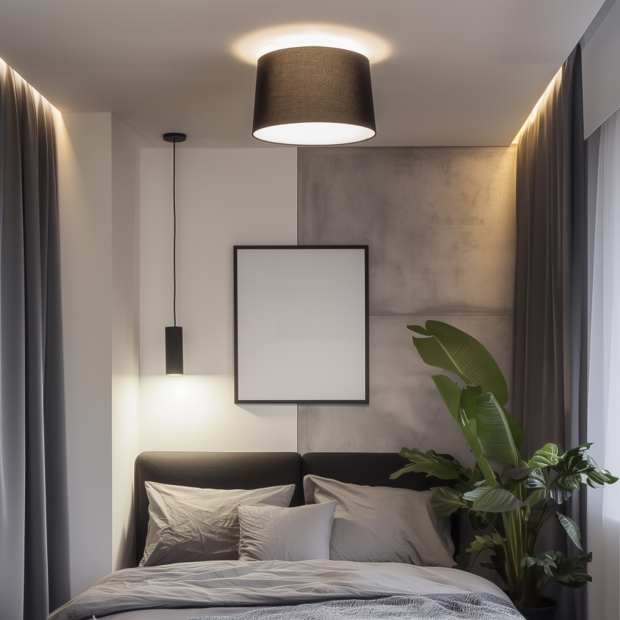 Brilagi - LED plafonski luster CERIA 1xE27/40W/230V fi 45 cm crna