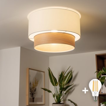 Brilagi - LED plafonski luster CERIA 1xE27/40W/230V Ø 50 cm bela/bež