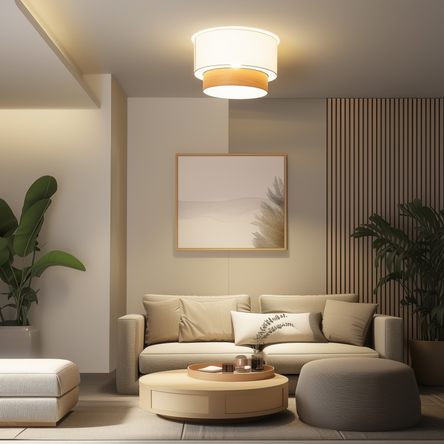 Brilagi - LED plafonski luster CERIA 1xE27/40W/230V Ø 50 cm bela/bež