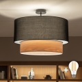 Brilagi - LED plafonski luster CERIA 1xE27/60W/230V prečnik 50 cm crna/bež