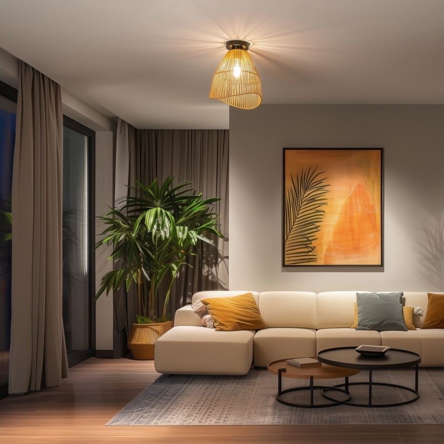 Brilagi - LED plafonski luster CERIA BOHO 1xE27/40W/230V prečnik 30 cm braon