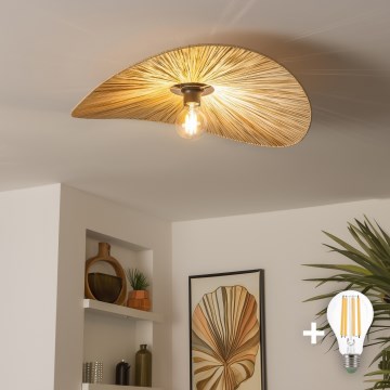 Brilagi - LED plafonski luster CERIA BOHO 1xE27/40W/230V prečnik 60 cm rafija/hrast