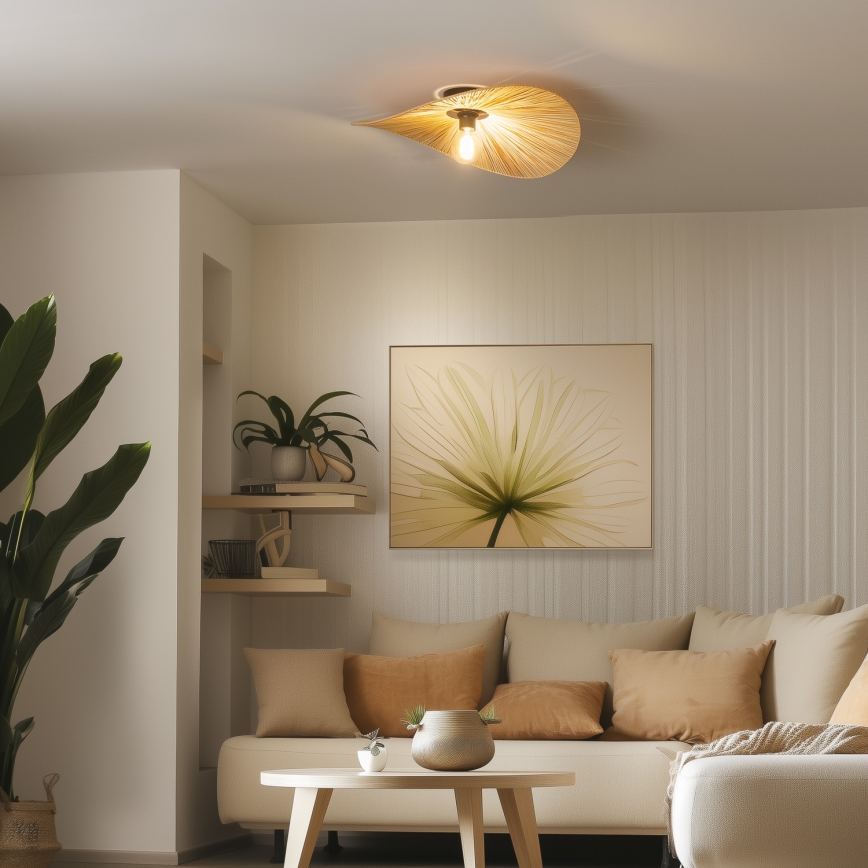 Brilagi - LED plafonski luster CERIA BOHO 1xE27/40W/230V, prečnik 60 cm, rafija