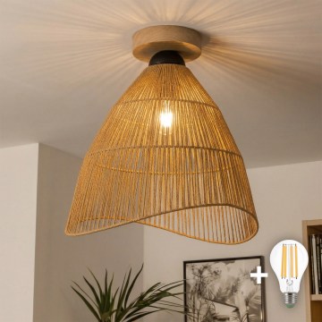 Brilagi - LED plafonski luster CERIA BOHO, 1xE27/40W/230V, prečnik 70 cm, braon/hrast