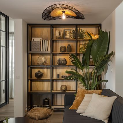 Brilagi - LED plafonski luster CERIA BOHO 1xE27/40W/230V prečnik 80 cm crna/smeđa