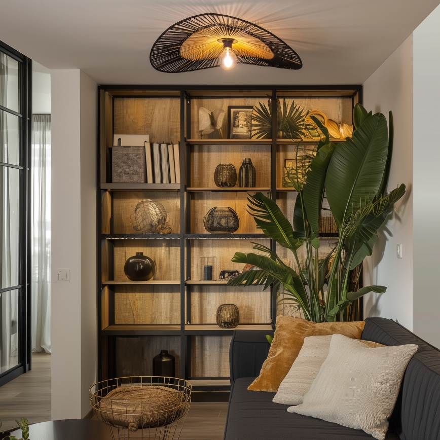 Brilagi - LED plafonski luster CERIA BOHO 1xE27/40W/230V prečnik 80 cm crna/smeđa