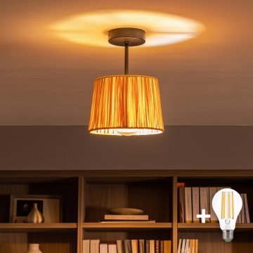 Brilagi - LED plafonski luster CERIA BOHO 1xE27/60W/230V preč. 20 cm crna/rafija