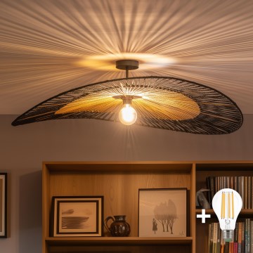 Brilagi - LED plafonski luster CERIA BOHO 1xE27/60W/230V prečnik 100 cm crna/smeđa