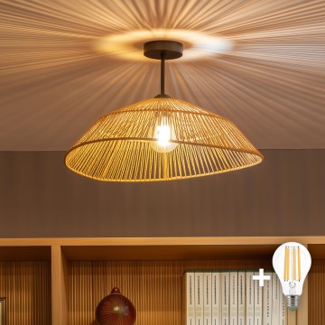 Brilagi - LED plafonski luster CERIA BOHO 1xE27/60W/230V prečnik 50 cm crna/braon