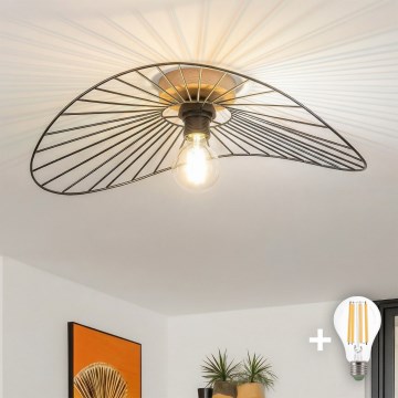 Brilagi - LED plafonski luster CERIA WIRE 1xE27/40W/230V 40x56 cm crna/hrast
