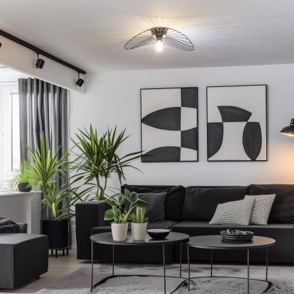 Brilagi - LED plafonski luster CERIA WIRE 1xE27/40W/230V 40x56 cm crni