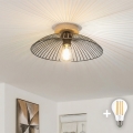BRILAGI - LED plafonski luster CERIA WIRE 1xE27/40W/230V prečnik 38 cm crna/hrast