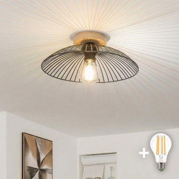 Brilagi - LED plafonski luster CERIA WIRE 1xE27/40W/230V prečnik 38 cm crna/hrast