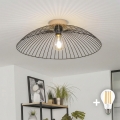 BRILAGI - LED plafonski luster CERIA WIRE 1xE27/40W/230V, prečnik 60 cm, crna/hrast