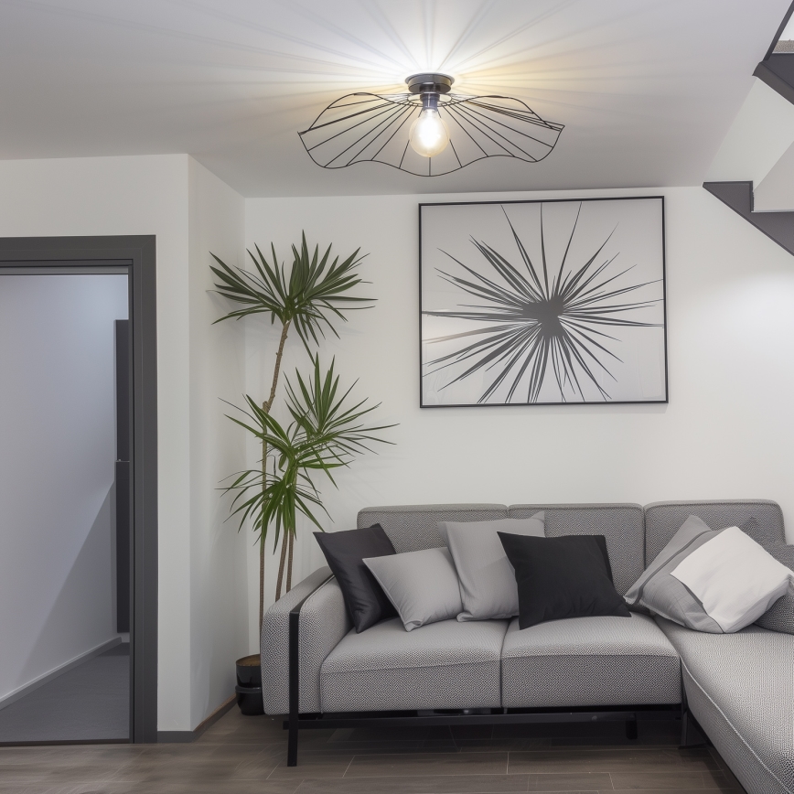 Brilagi - LED plafonski luster CERIA WIRE 1xE27/40W/230V prečnik 80 cm crni