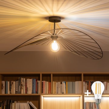 Brilagi - LED plafonski luster CERIA WIRE 1xE27/60W/230V 60x80 cm crna/bronza