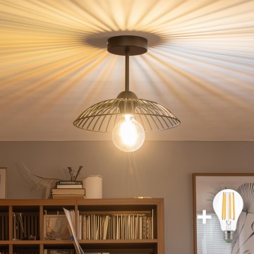 Brilagi - LED plafonski luster CERIA WIRE 1xE27/60W/230V prečnik 26 cm crna