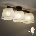BRILAGI - LED plafonski luster LATTE 3xE27/15W/230V borovina/bela