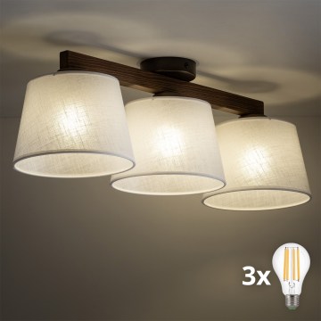 BRILAGI - LED plafonski luster LATTE 3xE27/15W/230V borovina/bela